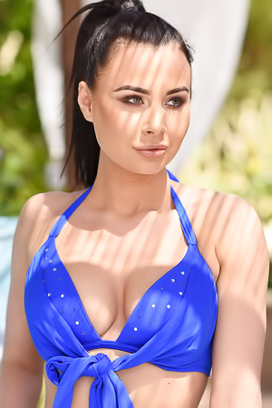 Jemima Page In Blue Bikini