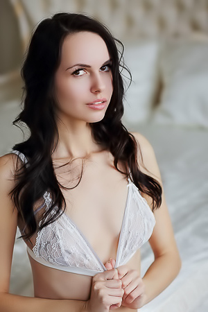 Orlanda Petite Brunette Teen In Sexy White Lingerie