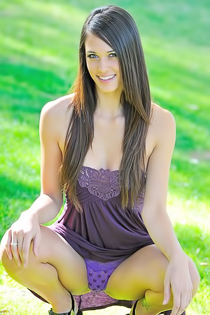 Stroking Dark Hair Beauty With Fervent Desire