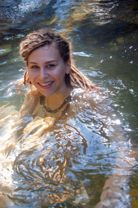 Teen Girl Bullet Getting Wet In Water