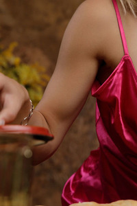 Melissa Baby Shows Shaved Pussy As She Fondles Her Lovely Breasts