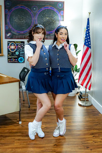 Madison Wilde And Evie Christian Dominate Nerd In Classroom, Sloppy Blowjob, Cowgirl, Deepthroating And Cum In Mouth