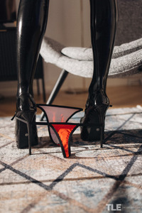 Samantha Rouge With One Hand Stroking Her Pussy As She Licks Her Juices