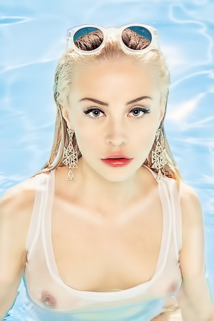 Submerged blonde seductress