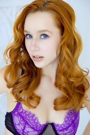 Lila Rouge Her Long Wavy Hair Cascading Like Liquid Copper