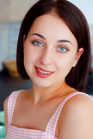 Alin Luxe In Her Pink Gingham Dress Revealing Her Luscious Ass