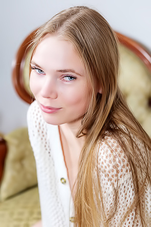 Luise Her Soft Outfit Slipping Open To Expose Her Perfect Breasts