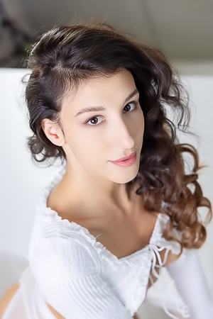 Luna Ortega Leggy Spanish Brunette Reclines On The Cool Marble Surface