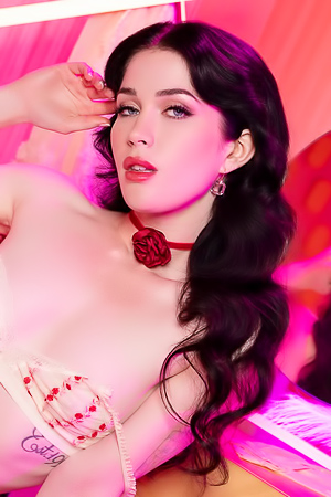 Evelyn Claire Aches for More in Vital Red Lingerie